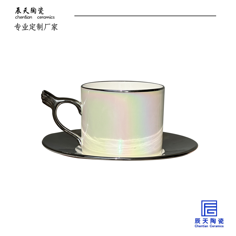 <b>客戶定製 珠光炫白陶瓷咖啡杯</b>